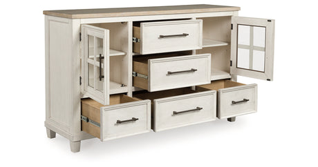 Shaybrock California King Panel Bed with Dresser and 2 Nightstands in Antique White from Ashley Furniture - Luna Furniture