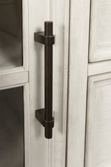 Shaybrock King Panel Bed with Mirrored Dresser and 2 Nightstands in Antique White from Ashley - Luna Furniture
