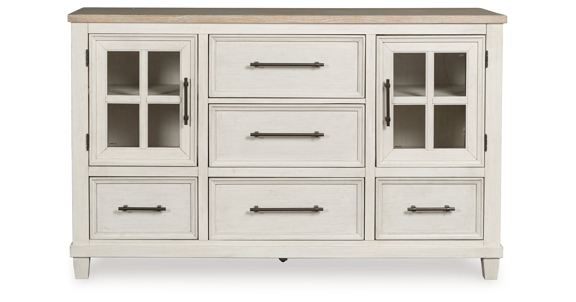アンティーク調 バロック風 スタンドミラー Ashley Furniture Ashley Shaybrock Antique White/Brown Dresser - Luna Furniture