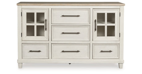 Shaybrock California King Panel Bed with Dresser and 2 Nightstands in Antique White from Ashley Furniture - Luna Furniture
