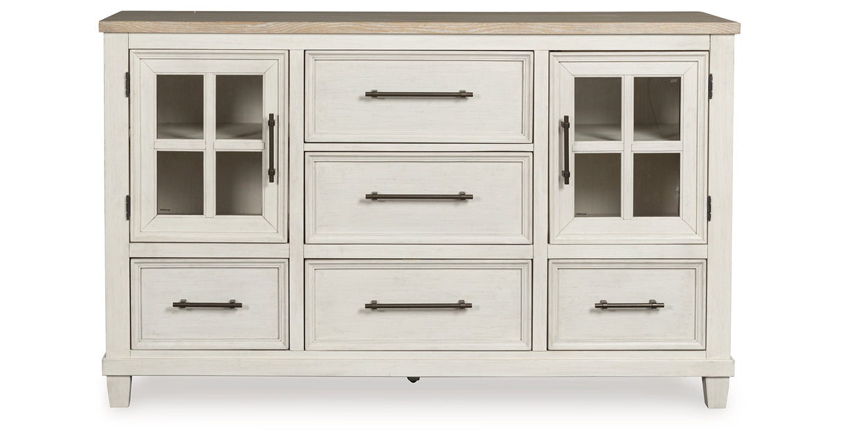 Shaybrock King Panel Bed with Dresser and 2 Nightstands in Antique White from Ashley - Luna Furniture