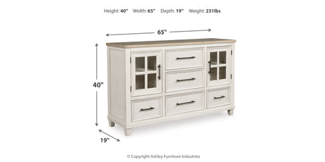 Shaybrock King Panel Bed with Dresser and 2 Nightstands in Antique White from Ashley Furniture - Luna Furniture
