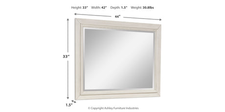 Shaybrock Antique White/Brown Bedroom Mirror (Mirror Only) from Ashley Furniture - Luna Furniture