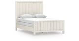 Shaybrock Antiqued White and Light Gray Wood Queen Panel Bed, Dresser, Mirror and Nightstand from Ashley - Luna Furniture