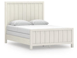 Shaybrock Antiqued White and Light Gray Wood Queen Panel Bed, Dresser, Mirror and Nightstand from Ashley - Luna Furniture