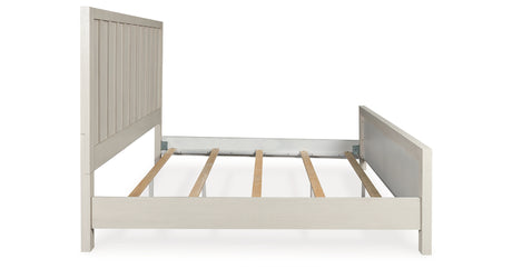 Shaybrock Queen Panel Bed with Mirrored Dresser and Chest in Antique White from Ashley Furniture - Luna Furniture