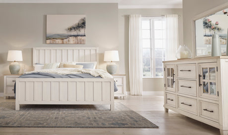 Shaybrock Antique White/Brown Panel Bedroom Set from Ashley - Luna Furniture