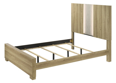 Rangley Driftwood Queen LED Panel Bed from Crown Mark - Luna Furniture