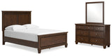 Danabrin Brown Full Panel Bed with Mirrored Dresser from Ashley Furniture - Luna Furniture