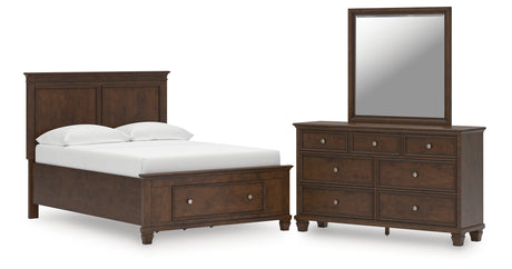 Danabrin Full Panel Storage Bed with Mirrored Dresser in Brown from Ashley - Luna Furniture
