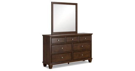 Danabrin King Panel Storage Bed with Mirrored Dresser and Nightstand in Brown from Ashley Furniture - Luna Furniture