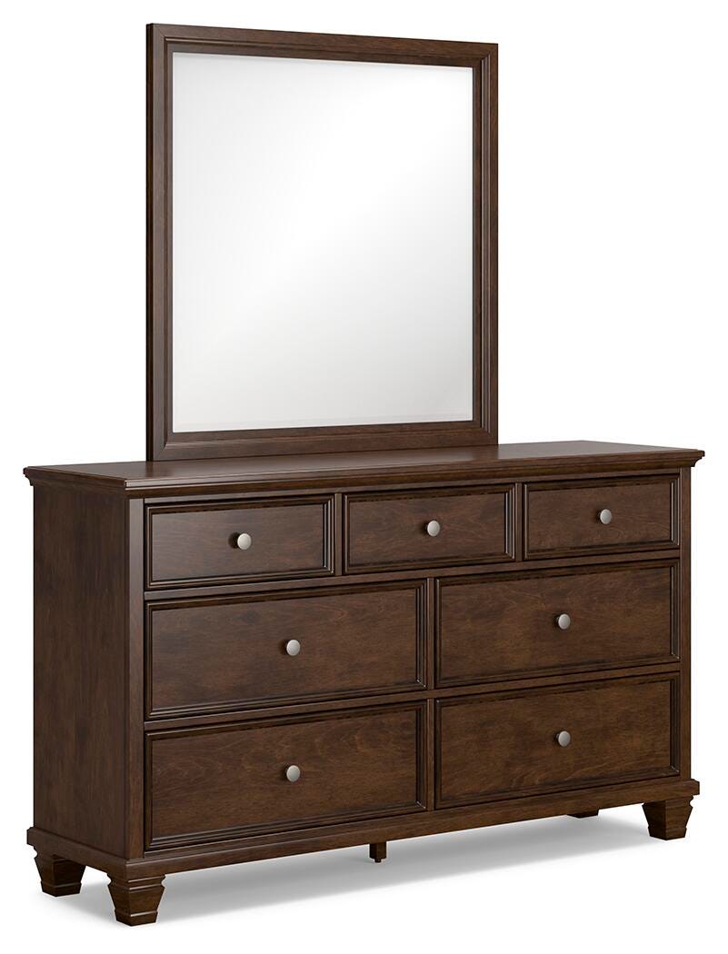 Danabrin Brown Twin Panel Bed with Mirrored Dresser from Ashley Furniture - Luna Furniture