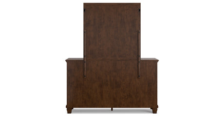 Danabrin California King Panel Bed with Mirrored Dresser in Brown from Ashley Furniture - Luna Furniture