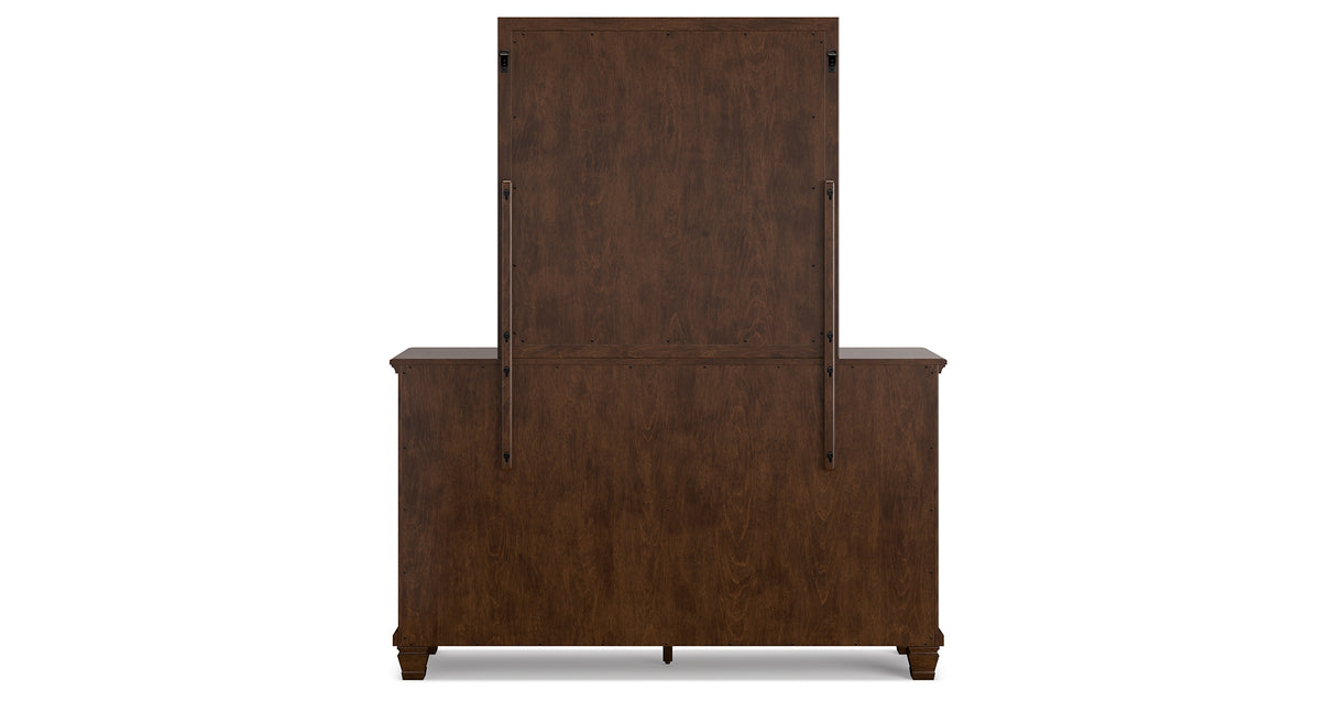 Danabrin King Panel Storage Bed with Mirrored Dresser and Nightstand in Brown from Ashley - Luna Furniture
