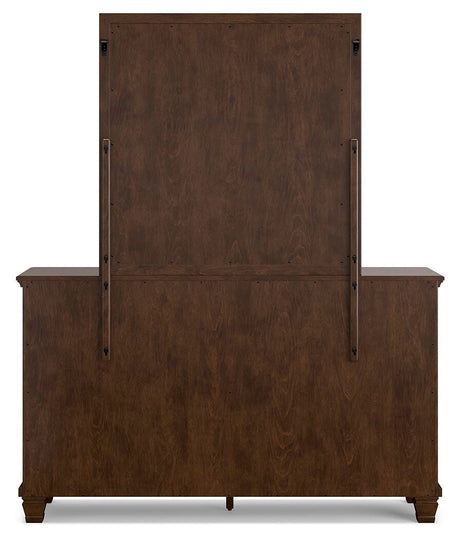Danabr Brown King Panel Bed with Mirrored Dresser from Ashley - Luna Furniture