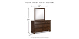 Danabrin Queen Panel Bed with Mirrored Dresser and 2 Nightstands in Brown from Ashley - Luna Furniture