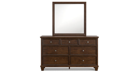 Danabrin Queen Panel Storage Bed with Mirrored Dresser and Nightstand in Brown from Ashley Furniture - Luna Furniture