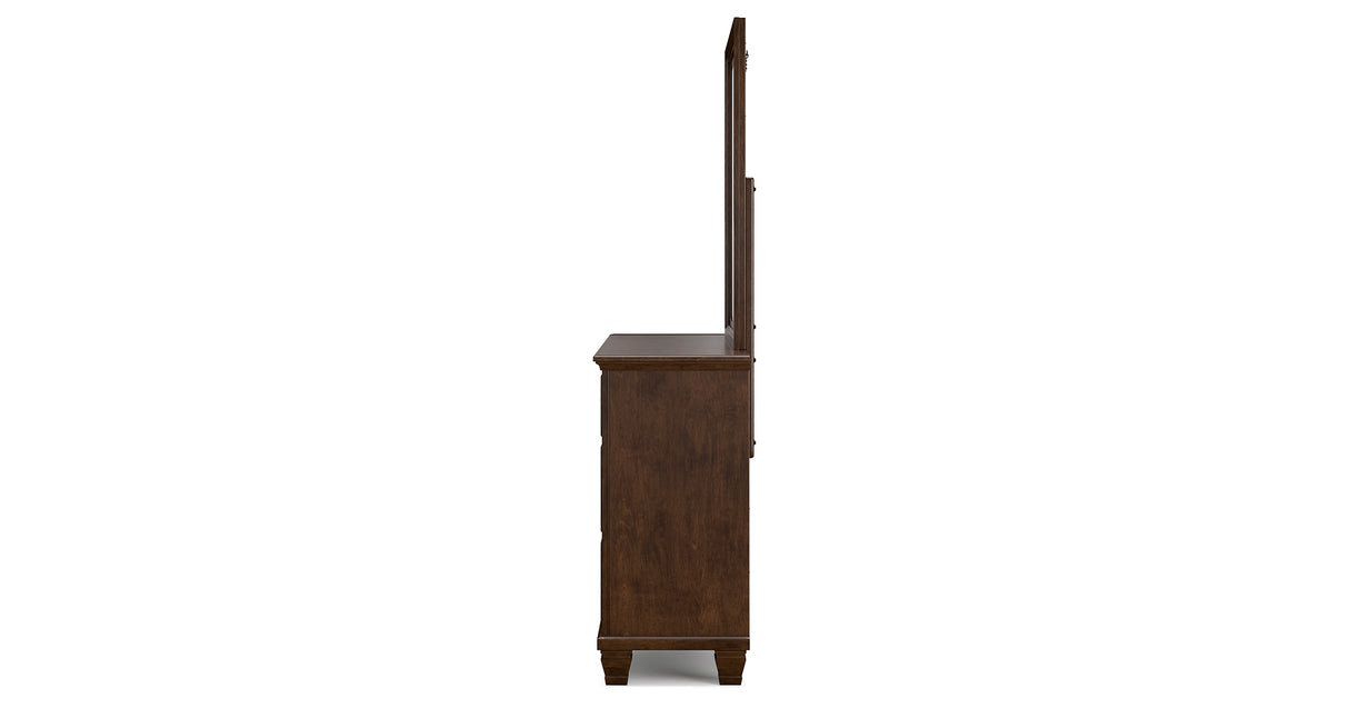 Danabrin King Panel Storage Bed with Mirrored Dresser and Nightstand in Brown from Ashley - Luna Furniture