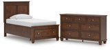 Danabrin Brown Twin Panel Storage Bed with Dresser from Ashley - Luna Furniture