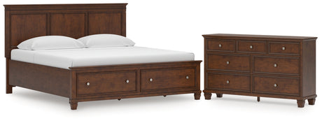 Danabrin Queen Panel Storage Bed with Dresser and Chest in Brown from Ashley - Luna Furniture