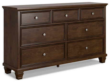 Danabrin Brown Cherry Wood Twin Panel Bed, Dresser and Nightstand from Ashley - Luna Furniture