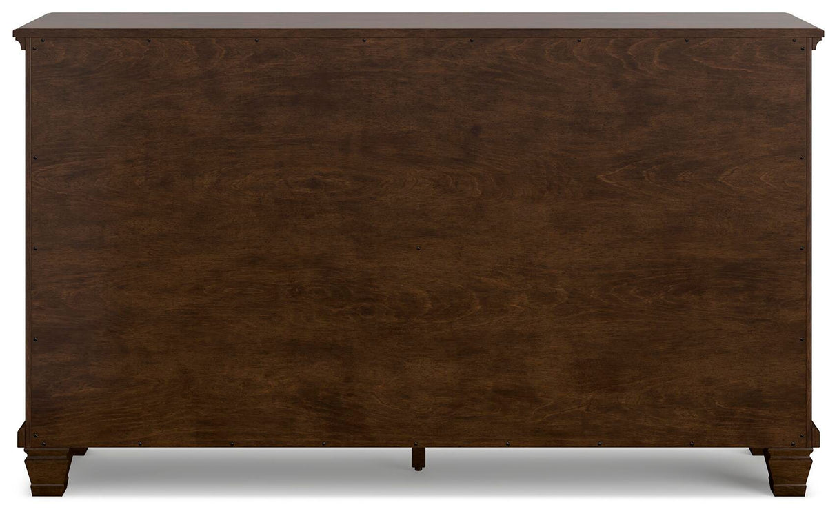 Danabrin Brown Cherry Wood Twin Panel Bed, Dresser and Nightstand from Ashley Furniture - Luna Furniture