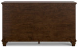 Danabrin Brown Cherry Wood Twin Panel Bed, Dresser and Nightstand from Ashley Furniture - Luna Furniture