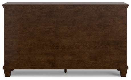 Danabrin Brown Cherry Wood Twin Panel Bed, Dresser and Nightstand from Ashley - Luna Furniture