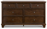Danabrin Brown Cherry Wood Twin Panel Bed, Dresser and Nightstand from Ashley Furniture - Luna Furniture