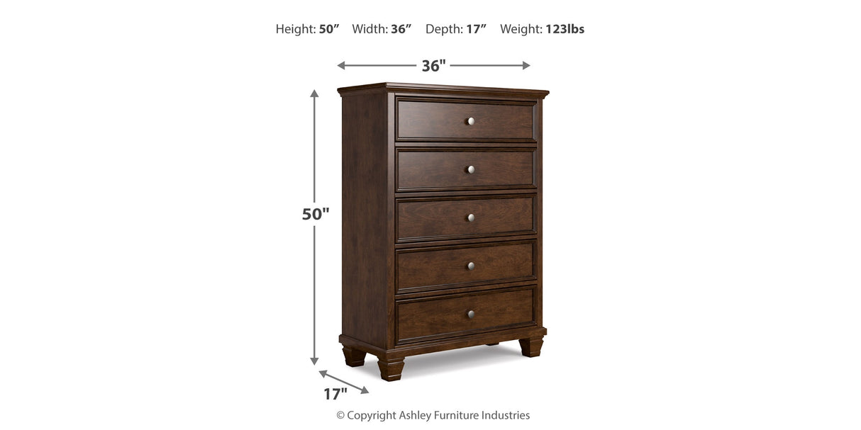 Danabrin California King Panel Storage Bed with Dresser and Chest in Brown from Ashley - Luna Furniture