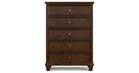 Danabrin Twin Panel Bed with Mirrored Dresser, Chest and 2 Nightstands in Brown from Ashley Furniture - Luna Furniture