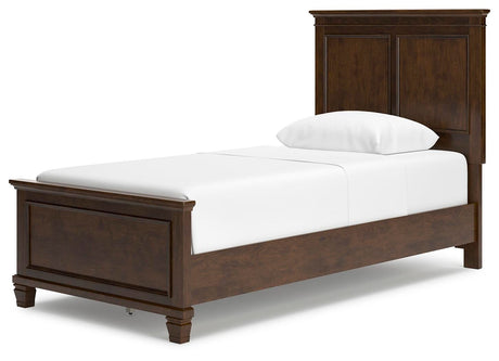 Danabrin Brown Cherry Wood Twin Panel Bed, Dresser and Nightstand from Ashley - Luna Furniture