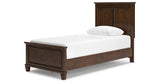 Danabrin Brown Cherry Wood Twin Panel Bed, Dresser and Nightstand from Ashley Furniture - Luna Furniture