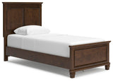 Danabrin Brown Twin Panel Bed with Mirrored Dresser from Ashley Furniture - Luna Furniture