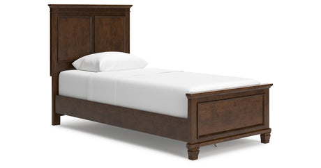 Danabrin Twin Panel Bed with Mirrored Dresser, Chest and 2 Nightstands in Brown from Ashley Furniture - Luna Furniture