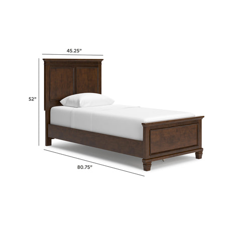 Danabrin Brown Cherry Wood Twin Panel Bed, Dresser and Nightstand from Ashley - Luna Furniture