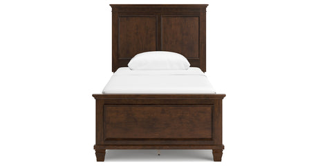 Danabrin Twin Panel Bed with Mirrored Dresser and 2 Nightstands in Brown from Ashley Furniture - Luna Furniture
