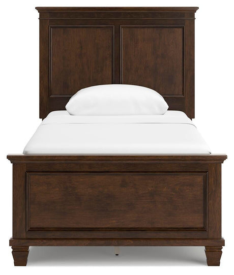 Danabrin Brown Twin Panel Bed with Mirrored Dresser from Ashley - Luna Furniture