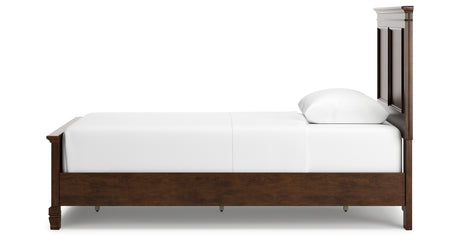 Danabrin Brown Cherry Wood Twin Panel Bed, Dresser and Nightstand from Ashley - Luna Furniture