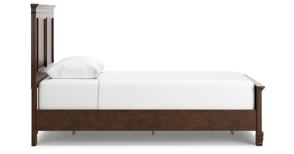 Danabrin Twin Panel Bed with Mirrored Dresser, Chest and 2 Nightstands in Brown from Ashley Furniture - Luna Furniture