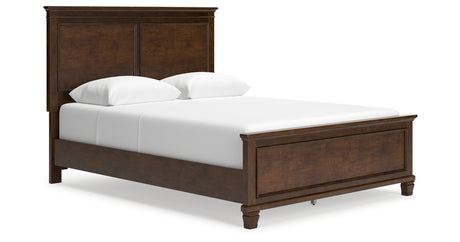 Danabrin Queen Panel Bed with Mirrored Dresser and Chest in Brown from Ashley Furniture - Luna Furniture