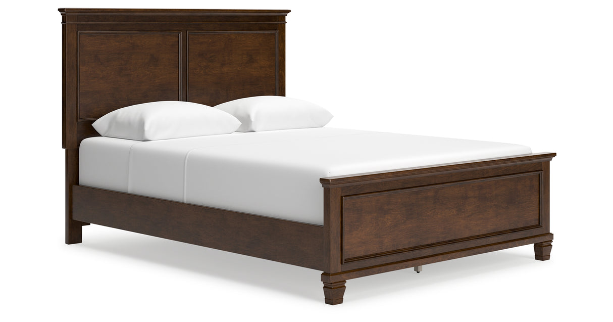 Danabrin Queen Panel Bed with Mirrored Dresser and 2 Nightstands in Brown from Ashley - Luna Furniture