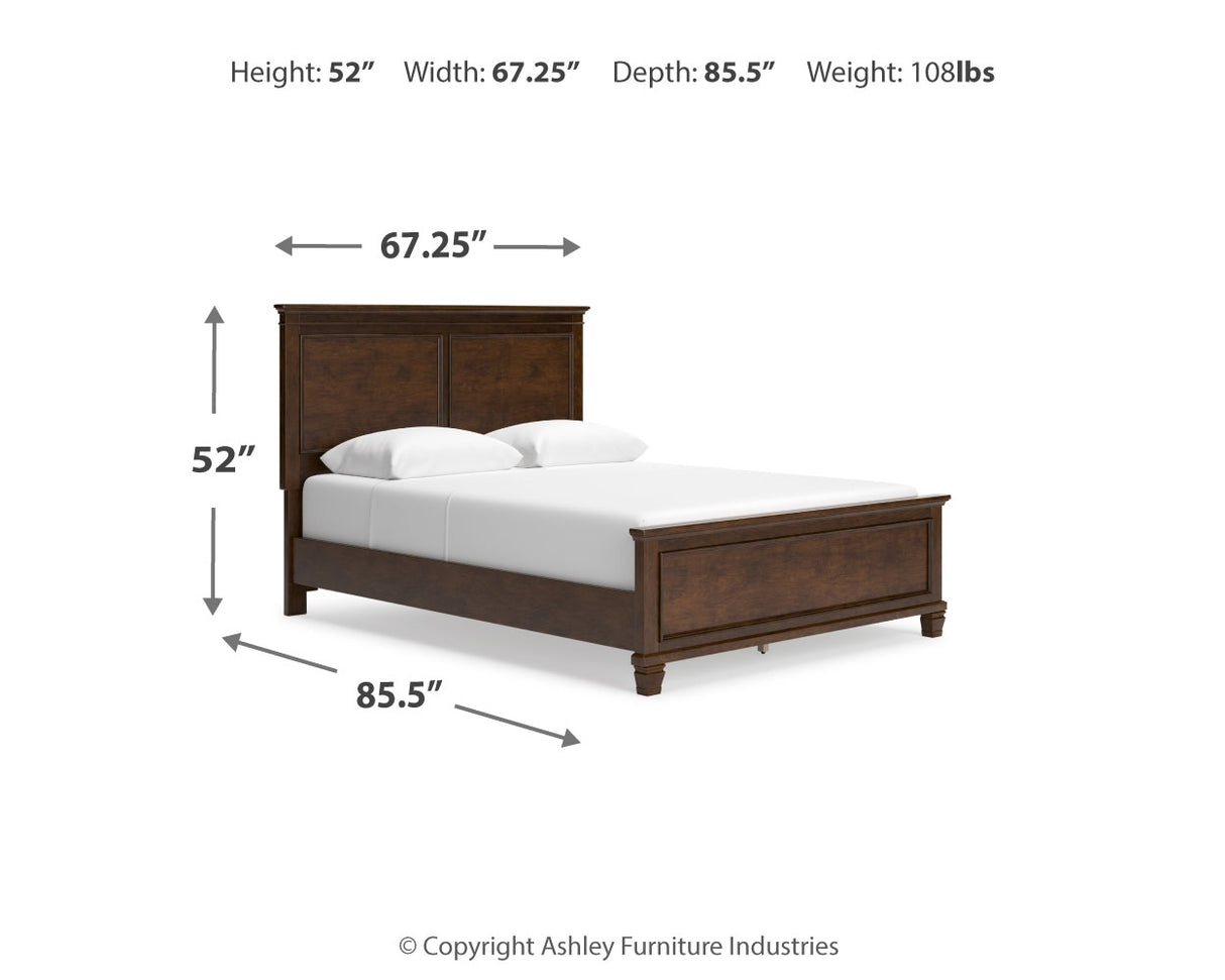 Danabrin Queen Panel Bed with Mirrored Dresser and 2 Nightstands in Brown from Ashley - Luna Furniture