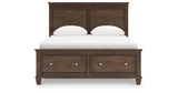 Danabrin Queen Panel Storage Bed with Mirrored Dresser and Nightstand in Brown from Ashley - Luna Furniture