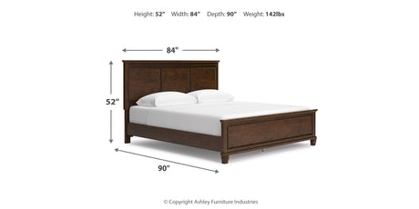 Danabrin California King Panel Bed with Mirrored Dresser, Chest and 2 Nightstands in Brown from Ashley Furniture - Luna Furniture