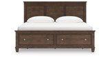 Danabrin King Panel Storage Bed with Mirrored Dresser and Nightstand in Brown from Ashley - Luna Furniture