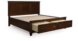 Danabrin King Panel Storage Bed with Mirrored Dresser and Nightstand in Brown from Ashley - Luna Furniture