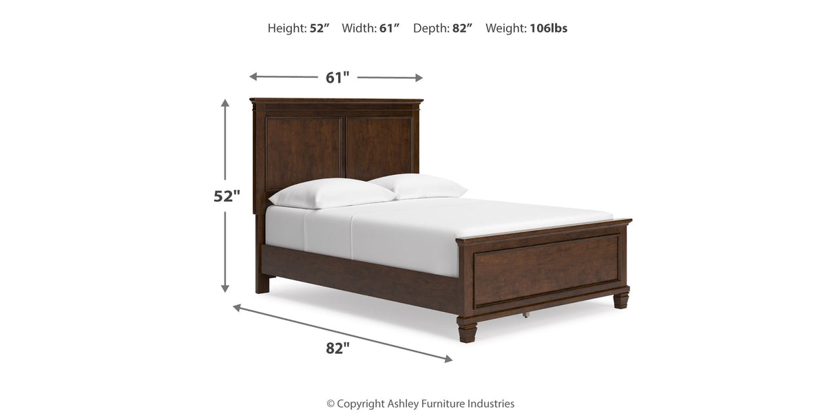 Danabrin Full Panel Bed with Mirrored Dresser, Chest and 2 Nightstands in Brown from Ashley Furniture - Luna Furniture