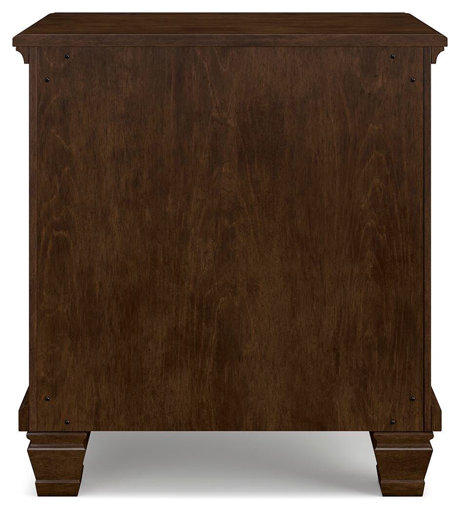 Danabrin Brown Cherry Wood Twin Panel Bed, Dresser and Nightstand from Ashley Furniture - Luna Furniture