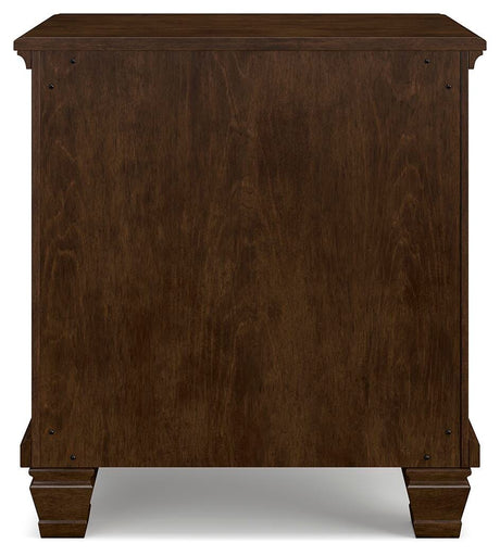Danabrin Brown Cherry Wood Twin Panel Bed, Dresser and Nightstand from Ashley - Luna Furniture
